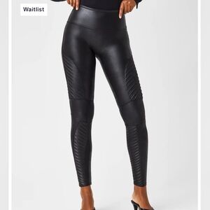 Faux Leather Moto Leggings Size Small Spanx